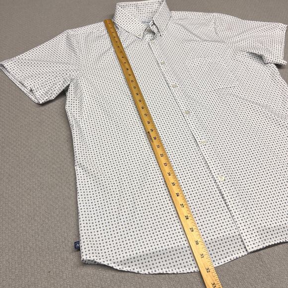 Mizzen Main Shirt Mens XXL White Geometric Trim Fit Leeward Made in USA - Picture 8 of 8